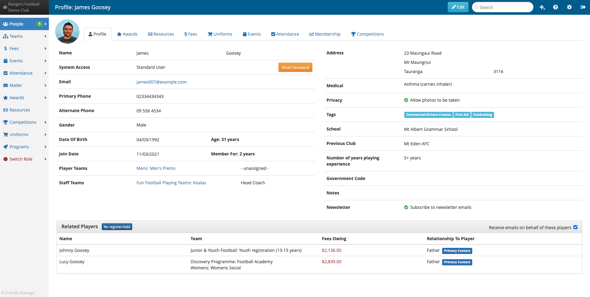 screenshot of Friendly Manager